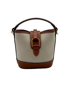 MNG Beige Fabric Crossbody Bag